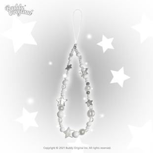 BUDDY原创雪白闪亮亮手机链ins风手机挂件挂饰挂绳串珠通用链条