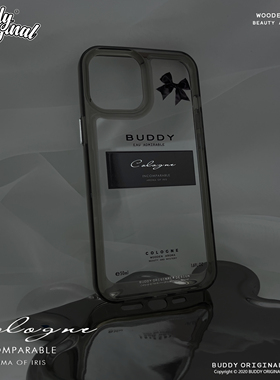BUDDY原创黑色香水适用苹果13透明iphone13promax手机壳12小众ins