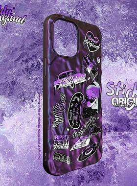 BUDDY原创紫色波纹适用iphone16promax手机壳15苹果14高级13新款12ins华为mate60pro保护套