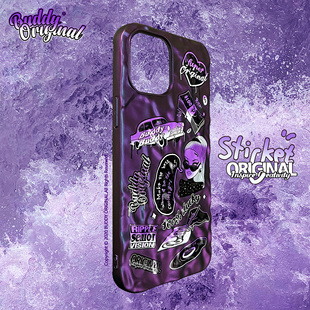 BUDDY原创紫色波纹适用iphone16promax手机壳15苹果14高级13新款 12ins华为mate60pro保护套