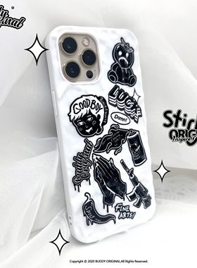 BUDDY原创白色波纹适用苹果13promax手机壳12高级iPhone14promax