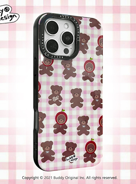 BUDDY原创磁吸可爱苹果熊适用iphone16promax手机壳苹果15pro高级14promax保护套13新款15/16格纹小熊卡通