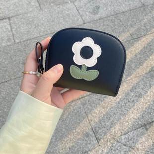 日系卡通小花风琴卡包女钱包可爱小巧便携手拿包零钱包多卡位卡夹