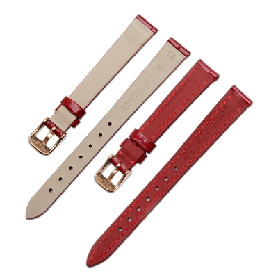 阿玛尼红色真皮适配女士手表带