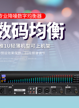 数字均衡器31段纯均衡调节高品质专业舞台家用卡拉OK降噪门音频