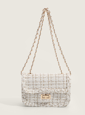 2025新款轻奢小香风包包链条包高级感单肩斜挎包富贵花百搭腋下包