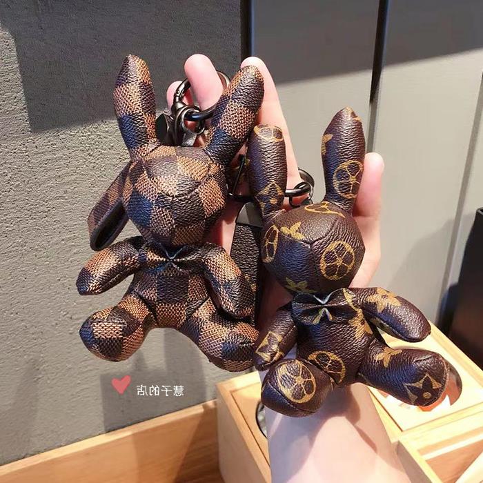 lv&gedete 小兔子汽车钥匙扣挂件老花钥匙链公仔包包挂饰男女情侣