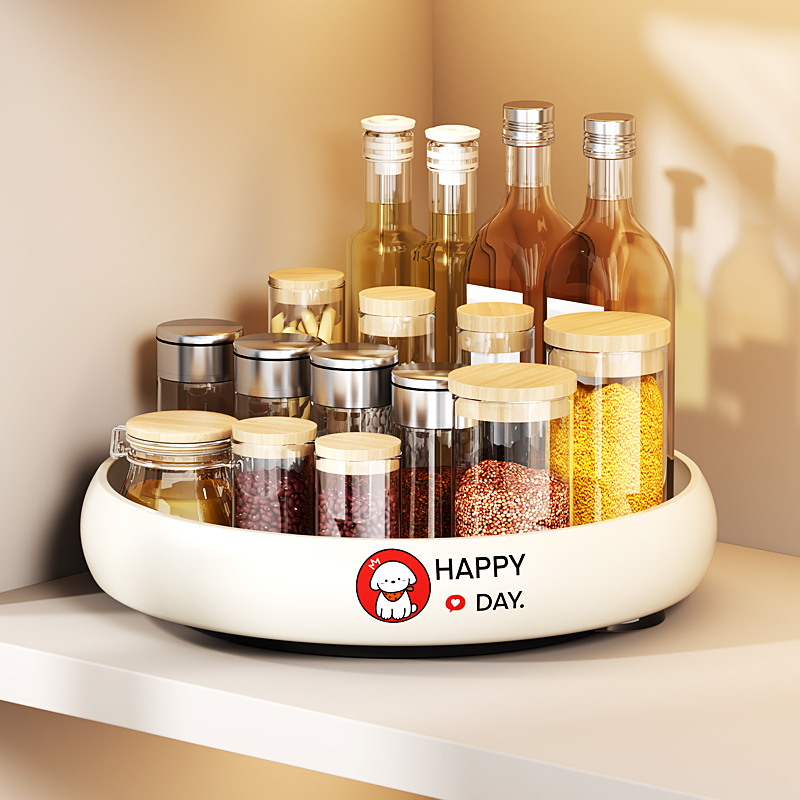 【360°旋转】厨房调料品收纳架