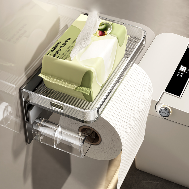 【防潮防锈】免打孔抽卷纸巾挂架