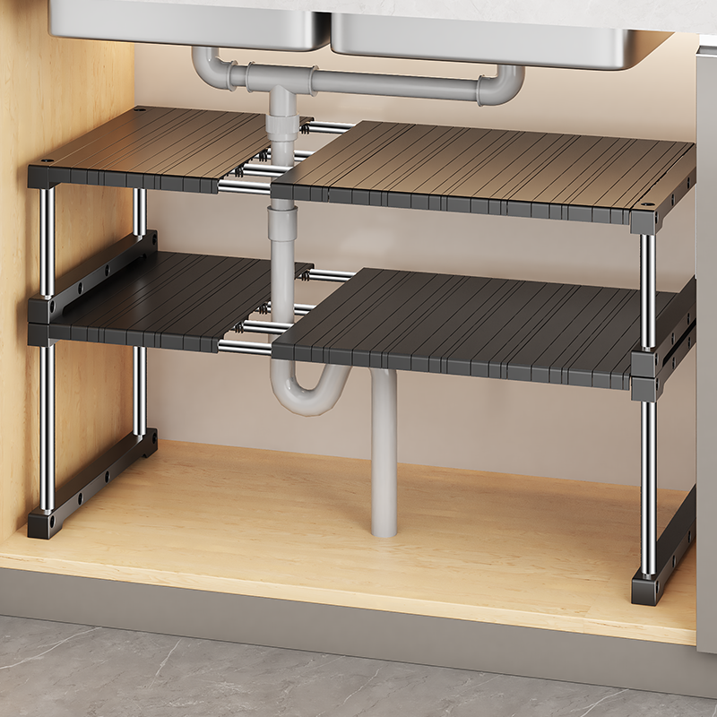 【自由伸缩】厨房橱柜内收纳架子