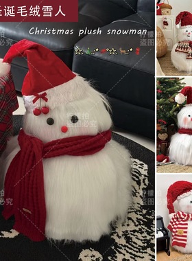 圣诞节日冬季雪人店铺橱窗装饰