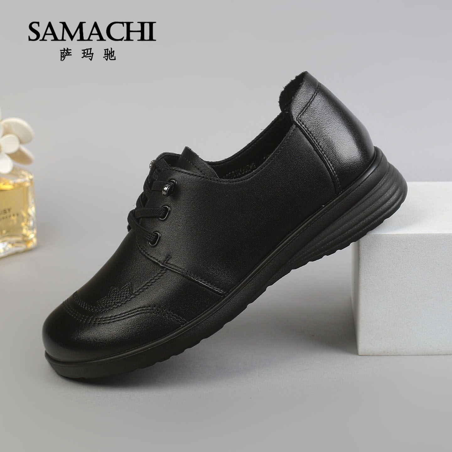 老人单鞋女2025年秋季真皮软底单鞋休闲皮鞋中老年婆婆奶奶鞋子