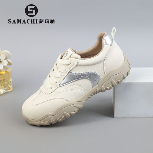 萨玛驰德训鞋女春秋单鞋2026新款复古休闲运动鞋舒适青年圆头女鞋