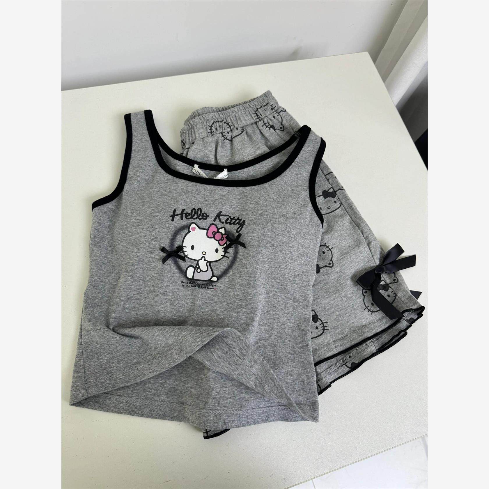 哈喽Kitty睡衣带胸垫一体