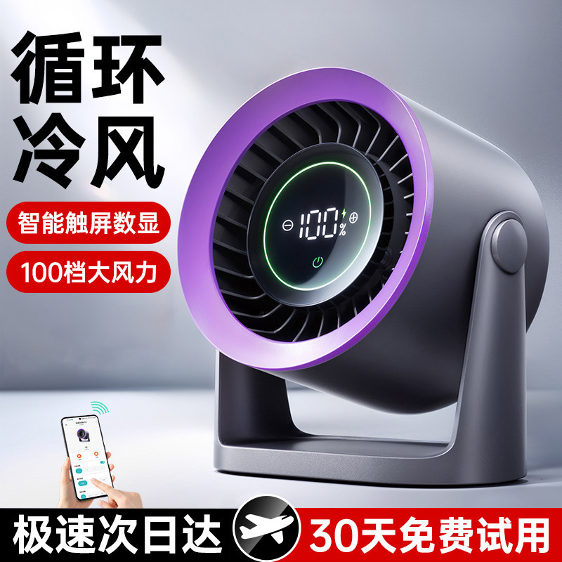 【自动摇头】徕本小风扇2026新款桌面电风扇空调扇静小型办公室音桌上usb充电学生宿舍便携迷你制冷超长续航