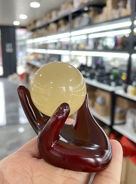 水晶球树脂底座小手猪手