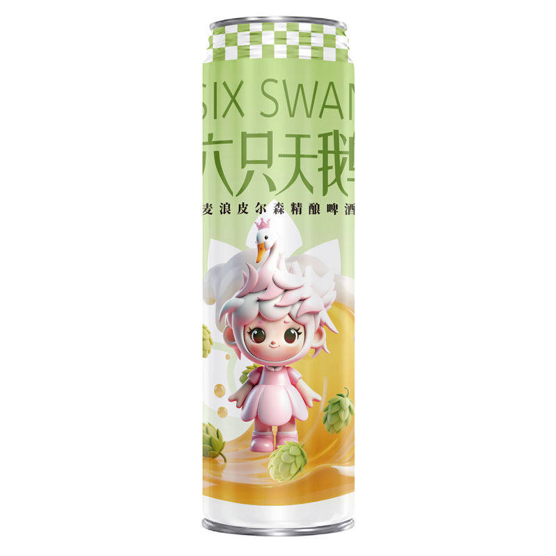 【官方旗舰店】六只天鹅麦浪皮尔森精酿啤酒720ml*12罐装整箱