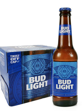 【进口】蓝百威旋盖啤酒300ml*15瓶Budweiser/Bud Light整箱清仓