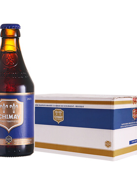 【进口】智美/Chimay蓝帽啤酒330ml*4瓶装比利时修道士精酿黑啤酒