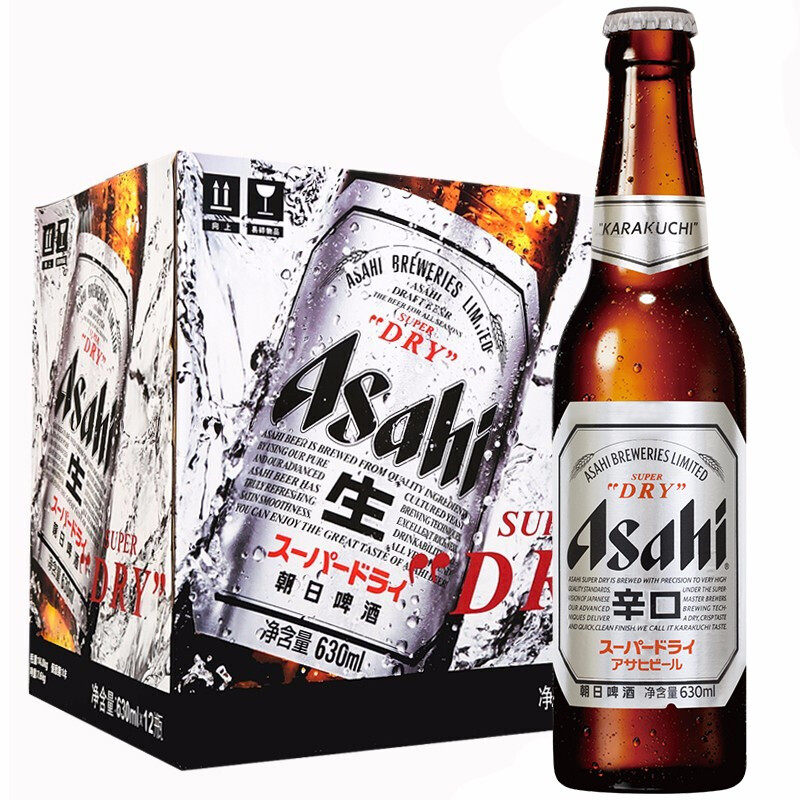 【日本风味】朝日/asahi啤酒630ml*12瓶装超爽系列生啤整箱