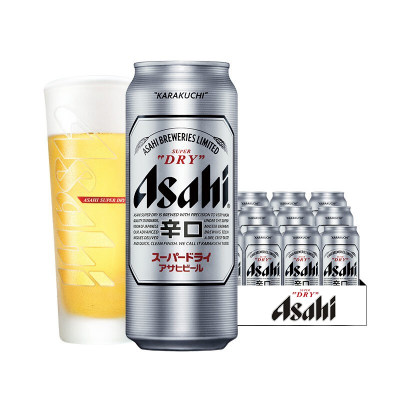 【日本风味】ASAHI/朝日啤酒500ml*24罐超爽辛口清仓啤酒啤酒