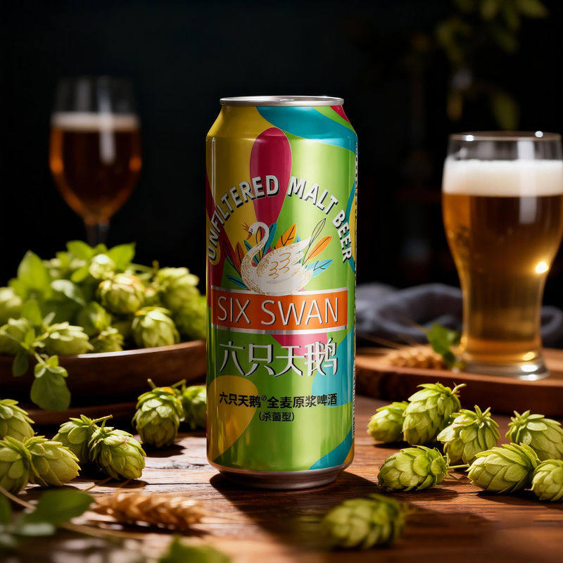 【麒麟一番榨同厂】六只天鹅全麦原浆精酿啤酒500ml*24罐装
