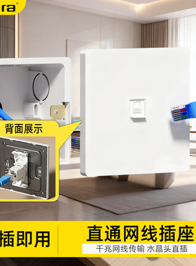 86型暗装千兆网络网口插座宽带信息面板超六类网线CAT6类电脑插座