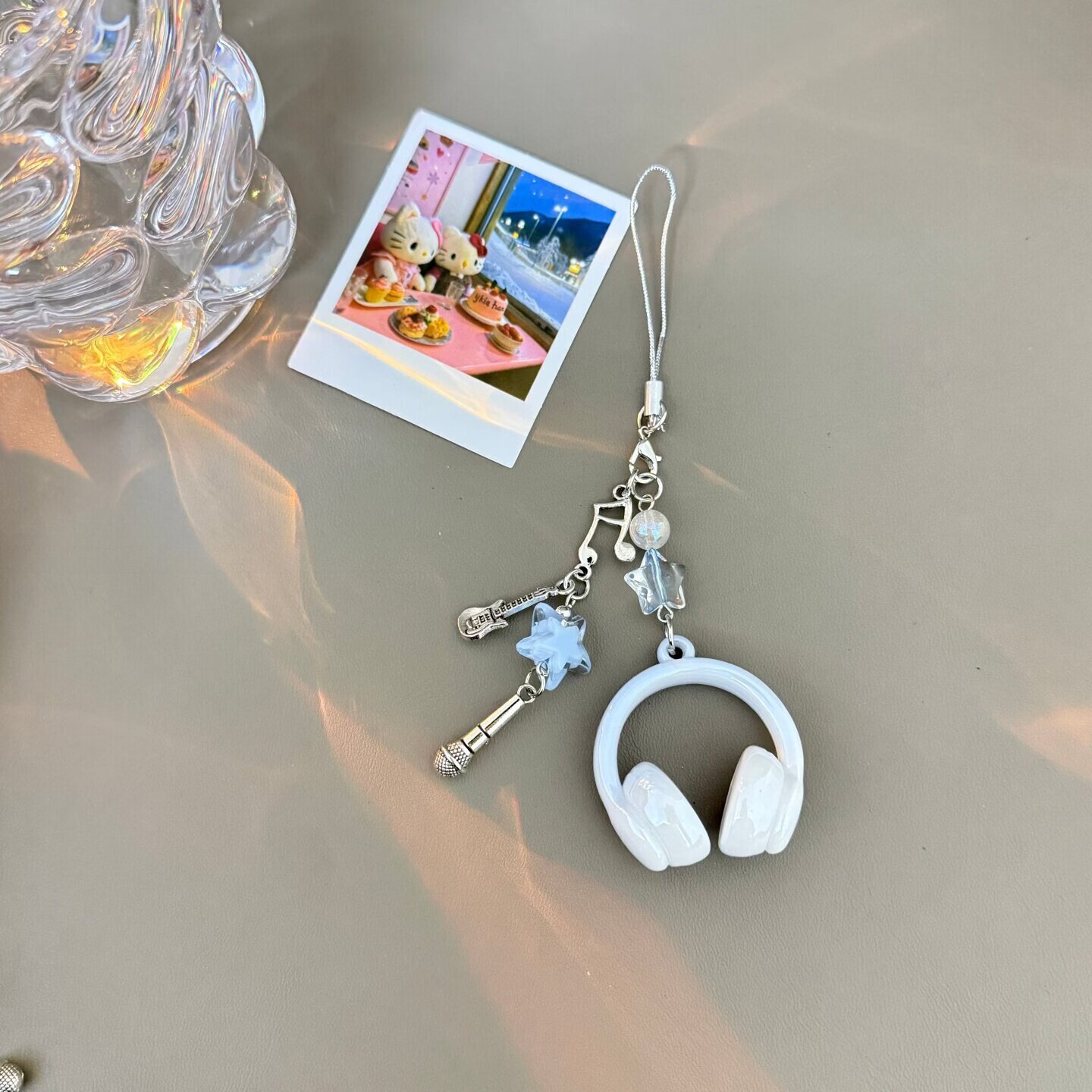 手工DIY套装ins风音乐耳机造型手机链背包挂件音符钥匙扣创意高