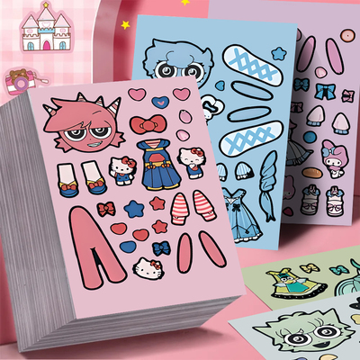 24大张节奏盒子SLO版三丽鸥换装贴纸儿童益智玩具收藏爆款DIY