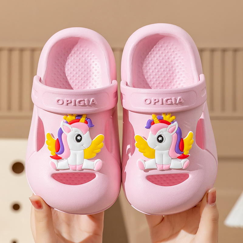 可爱独角兽儿童洞洞鞋厚底防滑
