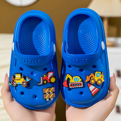卡通防撞儿童洞洞鞋室内厚底防滑