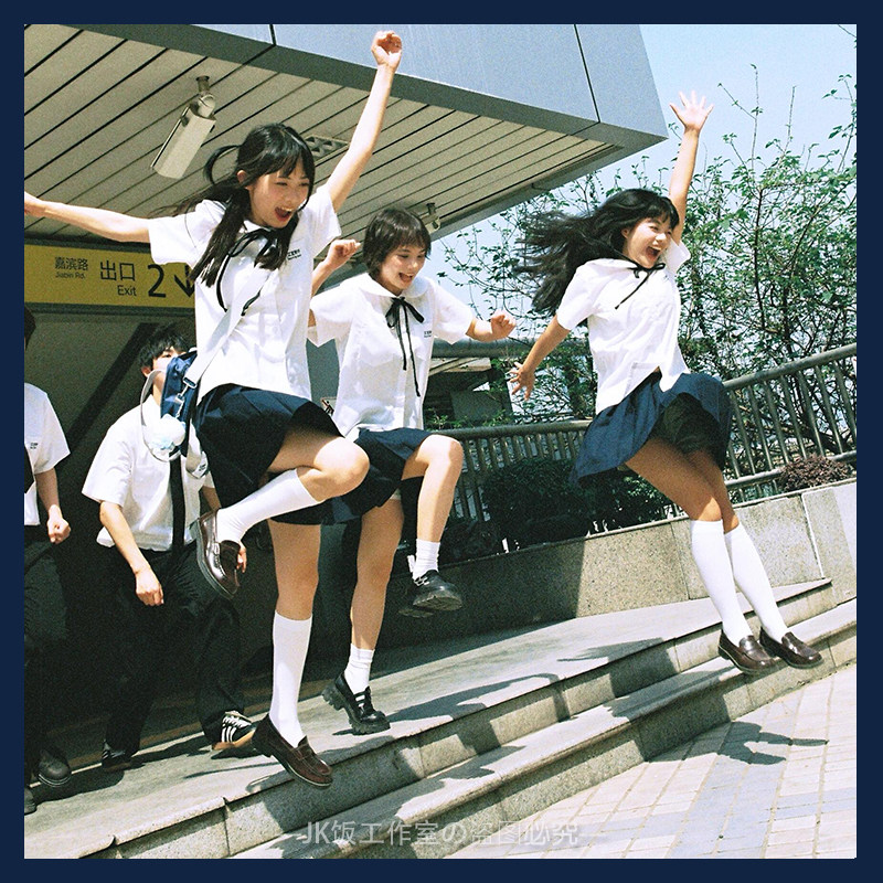 正版不良jk制服裙长裙绀色黑色灰色短裙燕子家半身裙学生毕业班服