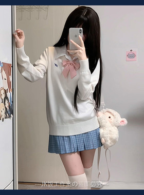 原创川岛私立学院jk毛衣春秋水济中火星JK针织衫套头辣妹日系开衫