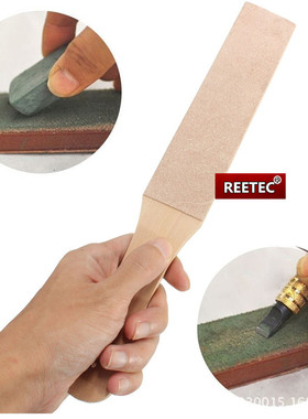 REETEC 牛皮去毛刺磨刀板抛光镜面荡刀板 双面荡刀布 蜂蜡