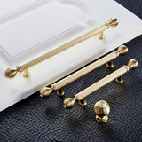 欧式水晶现代奢华金色拉手轻奢镶钻拉手衣柜橱柜门柜子单孔长把手