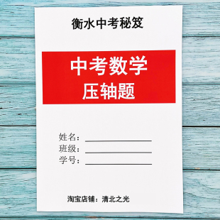 初中中考数学压轴题难题大题突破提分神器初一二三衡水学霸推荐