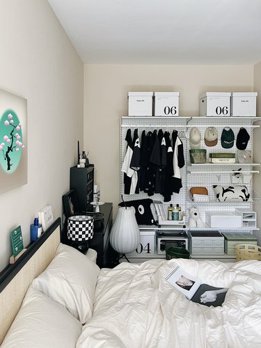 免打孔墙铁艺衣帽19卧室收纳简易金属洞洞板开放式衣柜置物衣帽架