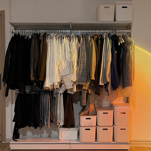 衣架墙铁艺衣帽间卧室收纳简易金属洞洞板开放式衣柜置物衣帽架