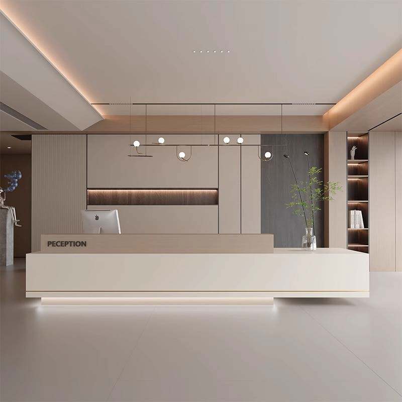 办公室前台收银台物业大厅前台饭店商用会所吧台桌公司酒店接待台