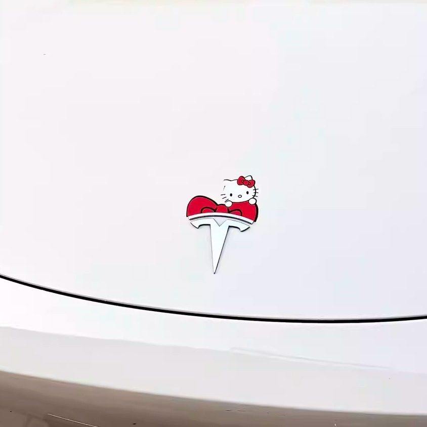 特斯拉车标帽子可爱KT适用于特斯拉车标磁吸款防水女生可爱风车贴,汽车用品/电子/清洗/改装,汽车装饰贴/反光贴,淘宝优惠券,粉丝福利购,淘宝优惠卷