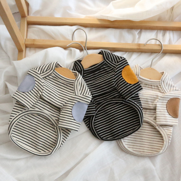 秋冬新款宠物衣服泰迪比熊约克夏贵宾小型犬打底狗狗猫咪条纹卫衣