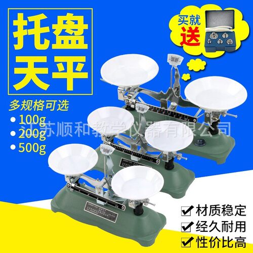 托盘天平200g100g500g1000g克砝码架盘天平教学天平物理学生XW67