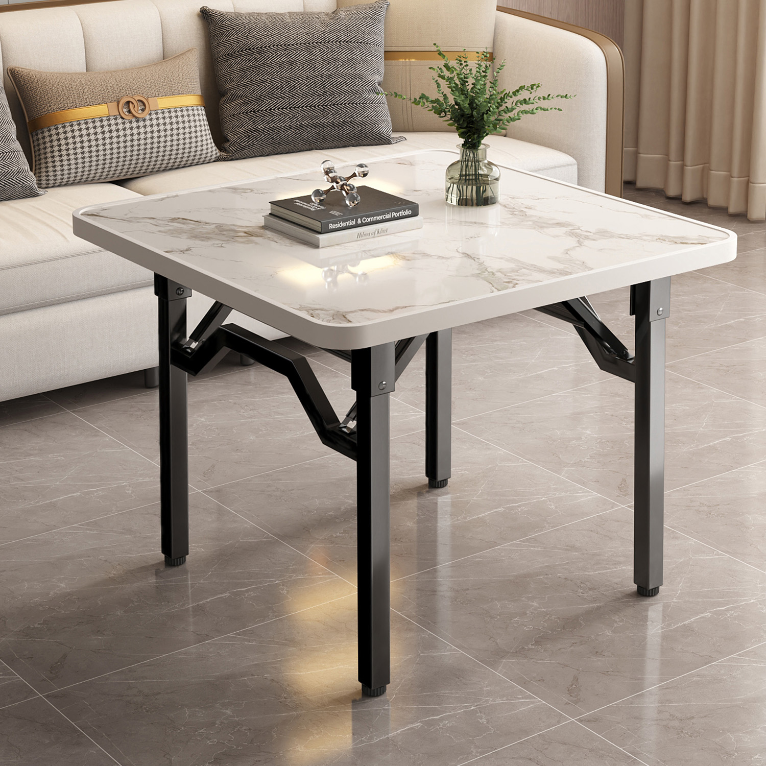 可折叠桌子餐桌家用小户型吃饭四方桌便携饭桌简易摆摊矮桌正方形