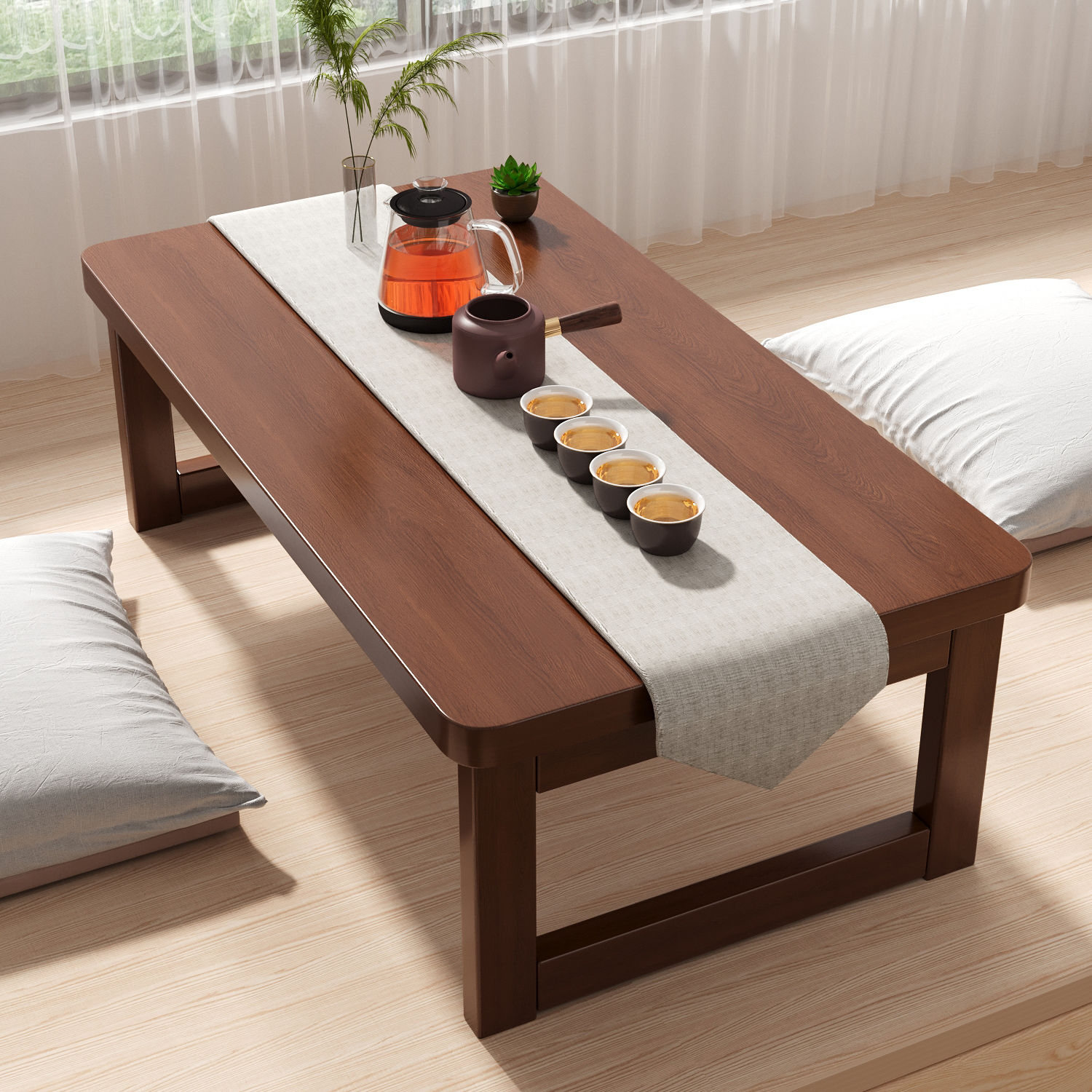 飘窗茶几榻榻米茶桌卧室坐地小桌子可折叠炕桌地桌矮桌炕几窗台桌