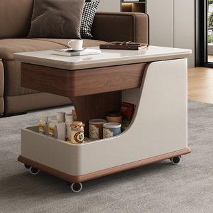 沙发边几可移动茶几桌岩板升降小推车边桌床头置物架桌子客厅边柜