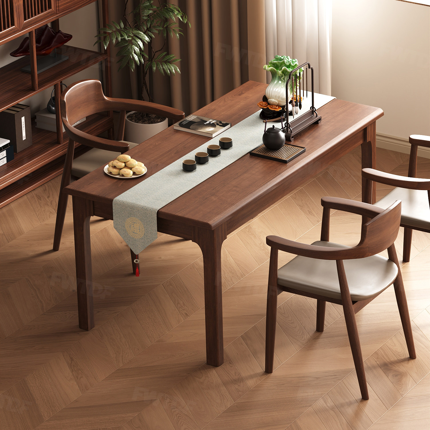 实木茶桌客厅家用新中式喝茶桌子小户型简易吃饭桌子阳台实木茶台