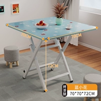 Синий цветок [70*70*72] H-образные лакированные лакированные ноги и стабильный