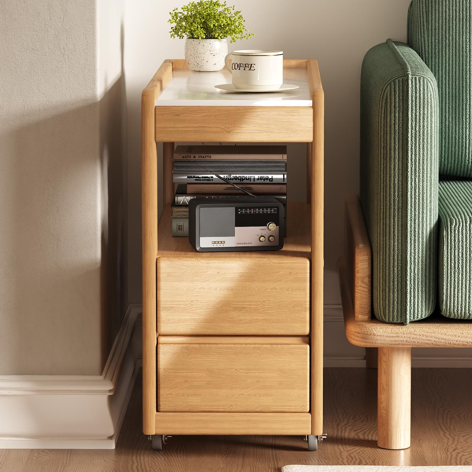 实木沙发边柜侧边柜岩板边几可移动茶几北欧小户型茶桌2025新款