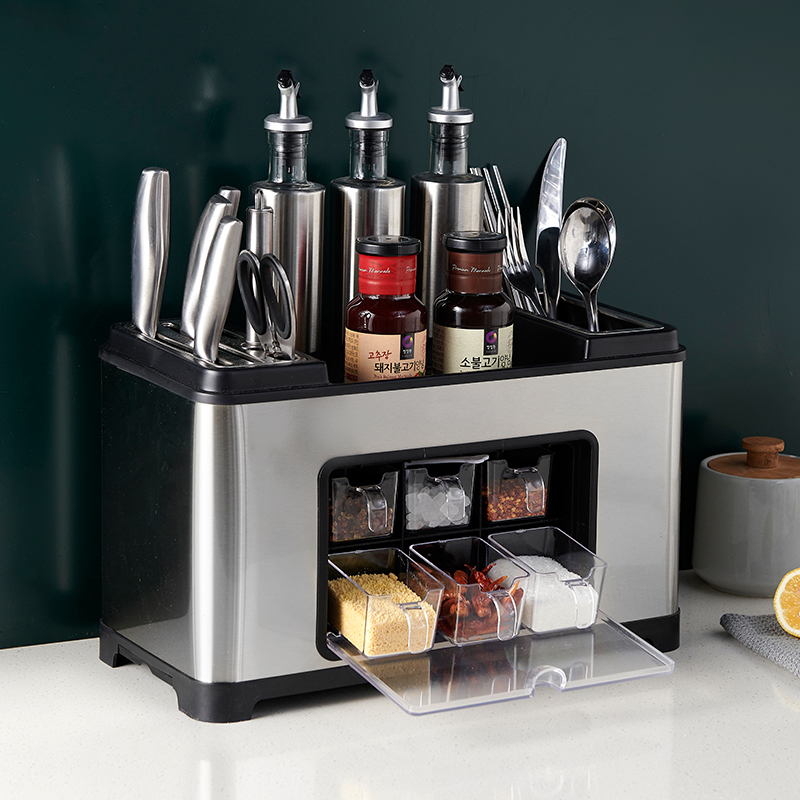 多功能厨房不锈钢调料盒组合套装