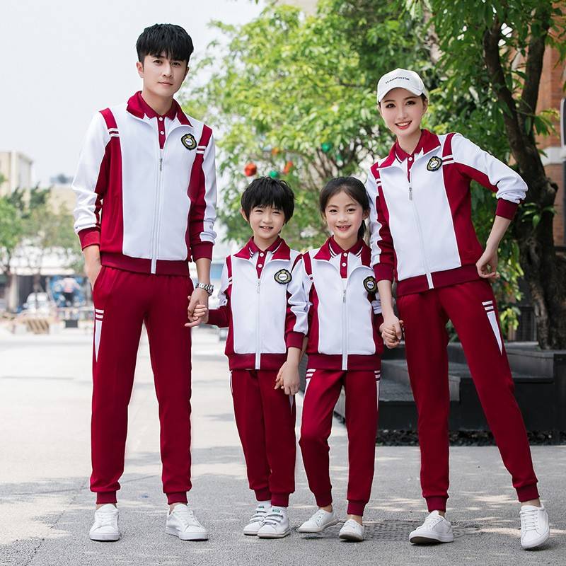 春秋初中高中小学生幼儿园校服班服情侣亲子运动套装团体服可